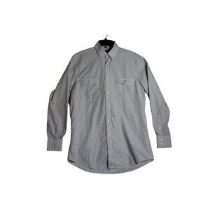 Lucchese Boots L/S White Textured Button Down Western Shirt Mens Medium